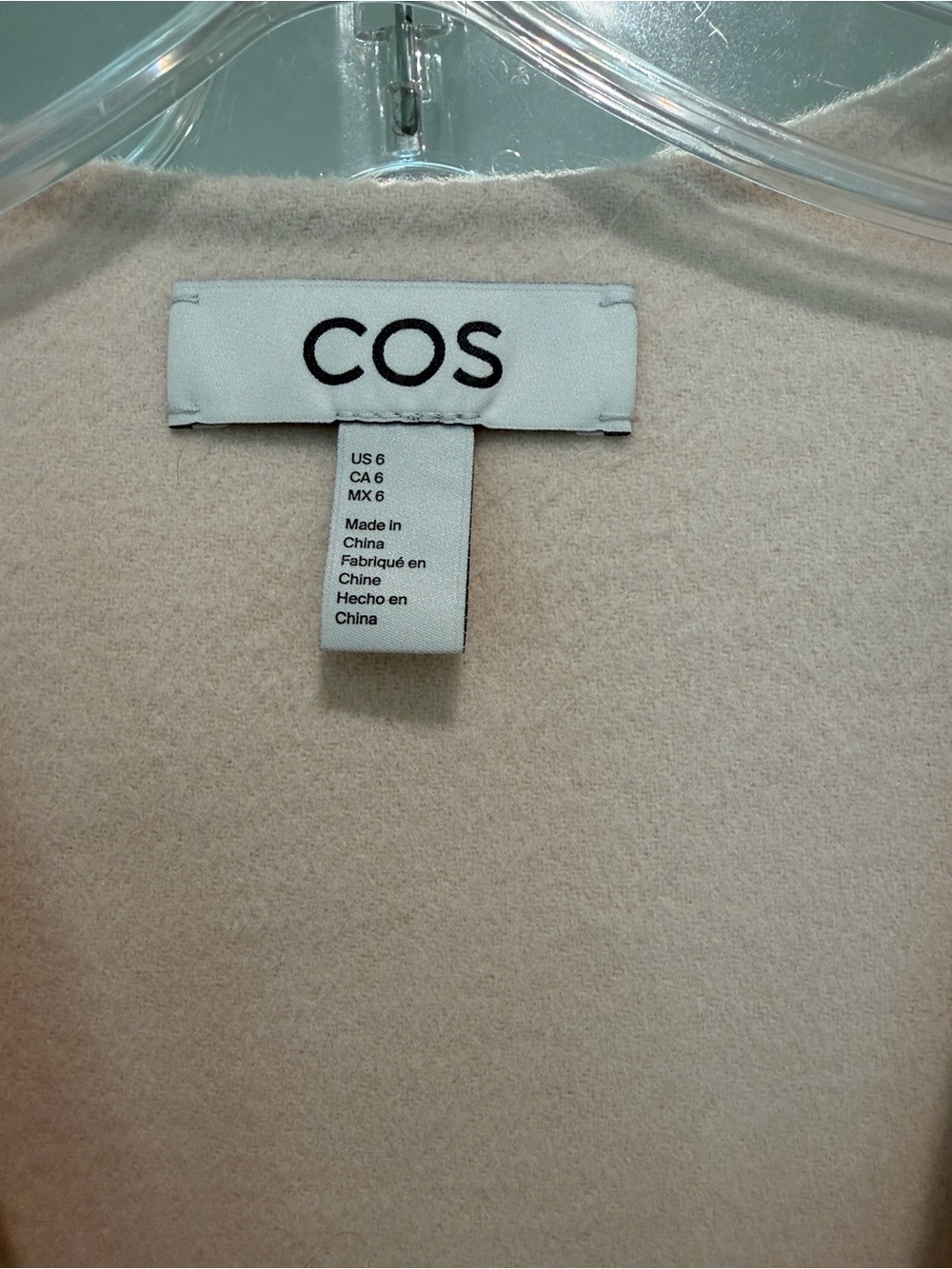 COS Cream V-Neck Sleeveless Wool vest tunic size 6 - Picture 3 of 8